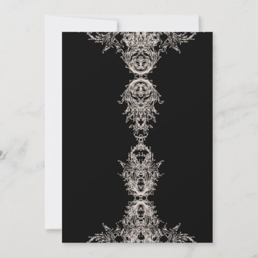 Skeleton Skull Mauve Dusty Roos Gothic Wedding Kaart (Achterkant)