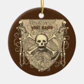 Skeleton Skull Shield ornament (Voorkant)