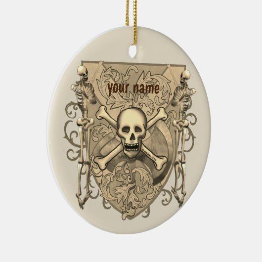 Skeleton Skull Shield ornament (Rechts)