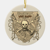 Skeleton Skull Shield ornament (Voorkant)