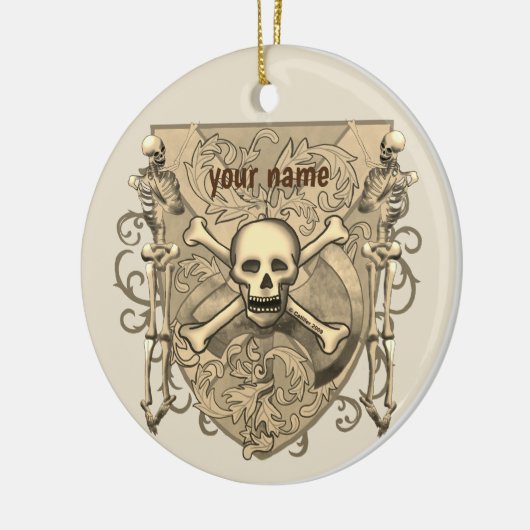 Skeleton Skull Shield ornament (Links)