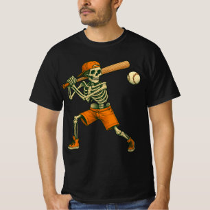 Skeleton Slaghout Baseball Halloween Tienere Spo T-shirt