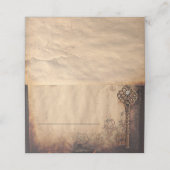 Skeleton Sleutel Antiek Gotische Bruiloft Plaatskaartje (Buitenkant ongevouwen)