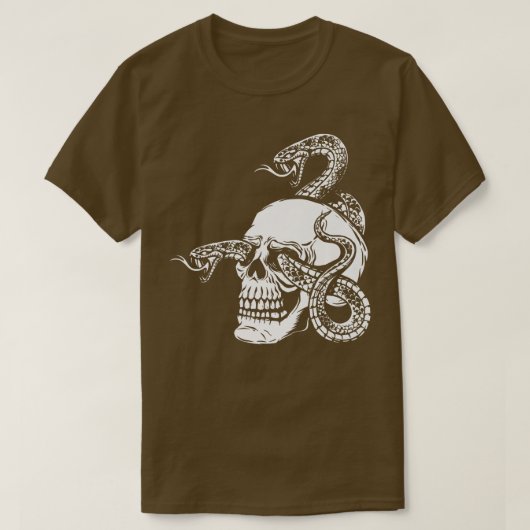 Skeleton Snake Gothic Horror Satanisme Occult Devi T-shirt (Design voorkant)