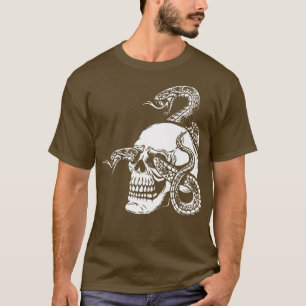 Skeleton Snake Gothic Horror Satanisme Occult Devi T-shirt