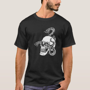 Skeleton Snake Gothic Horror Satanisme Occult Devi T-shirt