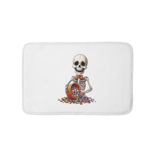 Skeleton Snoep Bowl Halloween Badmat (Voorkant)
