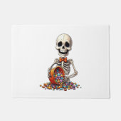 Skeleton Snoep Bowl Halloween Deurmat (Voorkant)