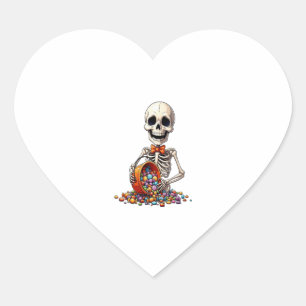 Skeleton Snoep Bowl Halloween Hart Sticker