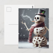 Skeleton Snow Man Briefkaart (Voorkant / Achterkant)