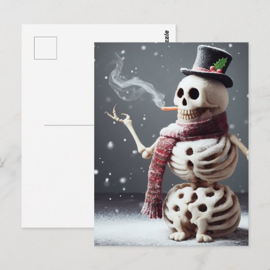Skeleton Snow Man Briefkaart (Voorkant / Achterkant)