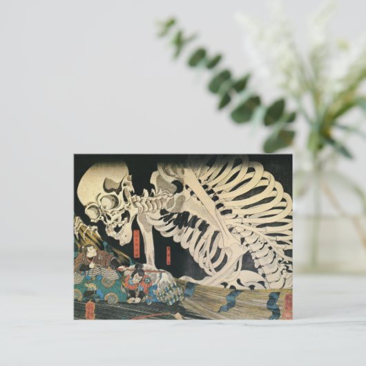 Skeleton Specter van Kuniyoshi Utagawa Briefkaart (Staand voorkant)