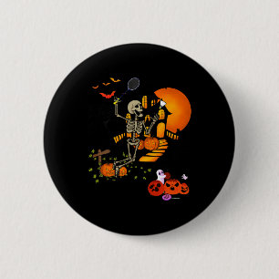 Skeleton-speelbadminton Sport Scary Halloween C Ronde Button 5,7 Cm
