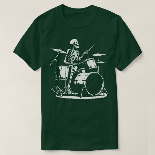Skeleton speelt drums t-shirt (Design voorkant)