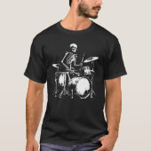 Skeleton speelt drums t-shirt (Voorkant)