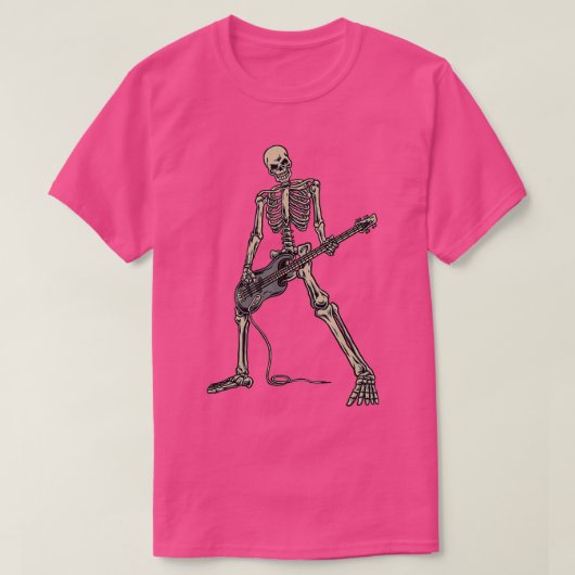Skeleton Spelbak voor bast en bass Guitar T-shirt (Design voorkant)