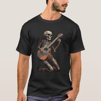 Skeleton Spelen Gitaar Bands Band T-shirt voor Man