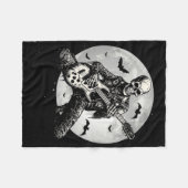 Skeleton Spelen Gitaar Punk Rock Muziek Halloween Fleece Deken (Voorkant (Horizontaal))