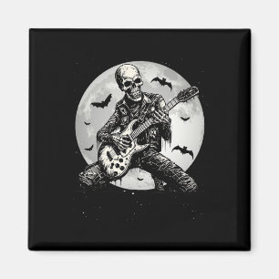 Skeleton Spelen Gitaar Punk Rock Muziek Halloween Magneet