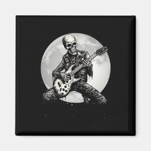 Skeleton Spelen Gitaar Punk Rock Muziek Halloween Magneet