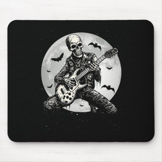 Skeleton Spelen Gitaar Punk Rock Muziek Halloween Muismat (Voorkant)