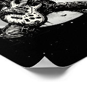 Skeleton Spelen Gitaar Punk Rock Muziek Halloween Poster (Hoek)