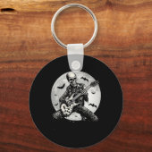 Skeleton Spelen Gitaar Punk Rock Muziek Halloween Sleutelhanger (Voorkant)