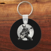 Skeleton Spelen Gitaar Punk Rock Muziek Halloween Sleutelhanger (Voorkant)