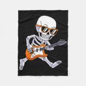 Skeleton spelen gitaar Rock and Roll Boys Kinder Fleece Deken (Voorkant)