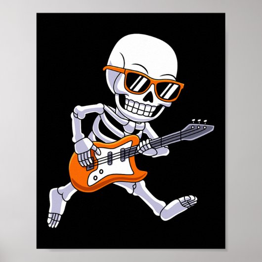 Skeleton spelen gitaar Rock and Roll Boys Kinder Poster (Voorkant)