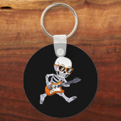 Skeleton spelen gitaar Rock and Roll Boys Kinder Sleutelhanger (Voorkant)