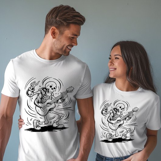 Skeleton Spelen Gitaar T-shirt