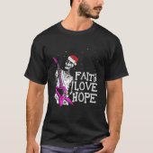 Skeleton spelen Guitar Faith Hope Love Cool Chris T-shirt (Voorkant)