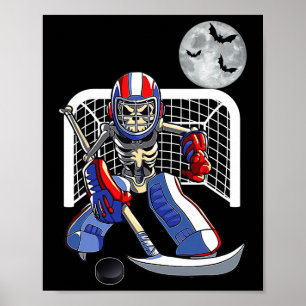 Skeleton Spelen IJshockey Happy Halloween Day Bo Poster