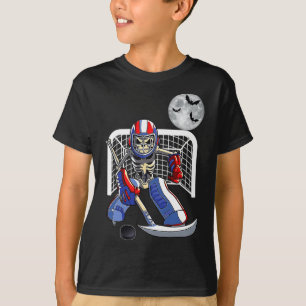 Skeleton Spelen IJshockey Happy Halloween Day Bo T-shirt