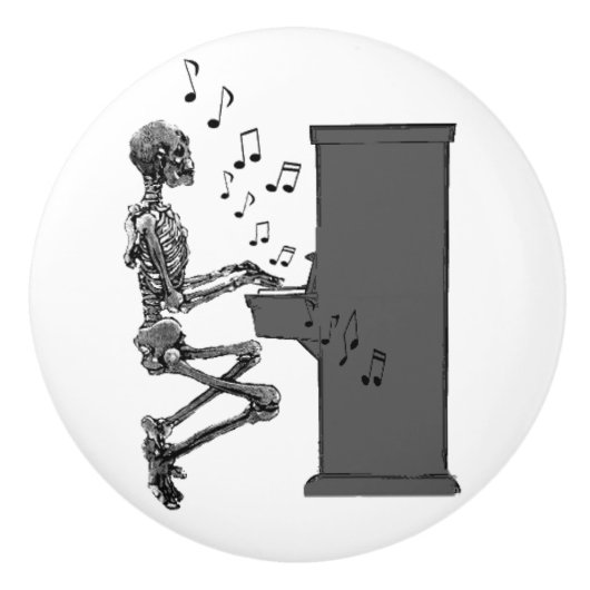 Skeleton spelen Piano Music Funny Keramische Knop (Voorkant)