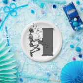 Skeleton spelen Piano Music Funny Papieren Bordje (Feest)