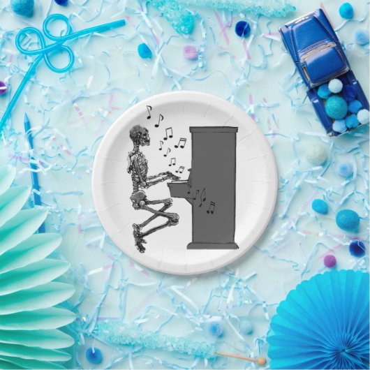 Skeleton spelen Piano Music Funny Papieren Bordje (Feest)