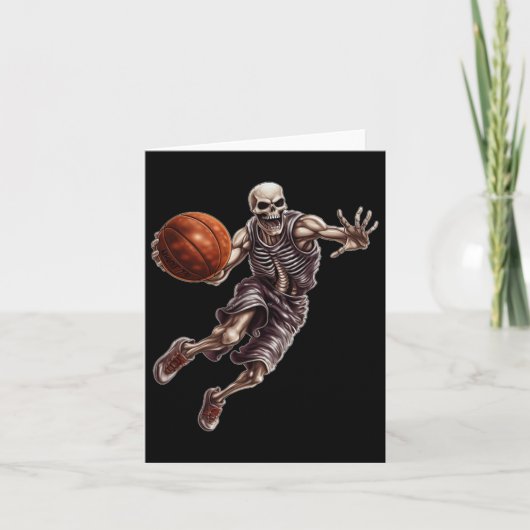 Skeleton Spelen Sketll Cool Grappig Halloween 1 Kaart (Voorkant)