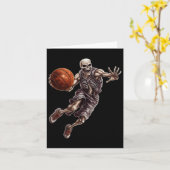 Skeleton Spelen Sketll Cool Grappig Halloween 1 Kaart (Gele Bloem)