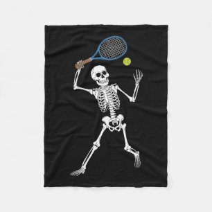 Skeleton spelen tennis liefhebbers spooky Hallowee Fleece Deken