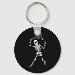 Skeleton spelen tennis liefhebbers spooky Hallowee Sleutelhanger