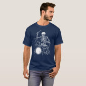 Skeleton spelen van de drums kunstwerk t-shirt (Voorkant volledig)