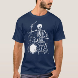 Skeleton spelen van de drums kunstwerk t-shirt