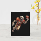 Skeleton spelen voetbal cool touchdown Halloween Kaart (Gele Bloem)