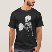 Skeleton spelen Volleybal Grappig Halloween T-shirt (Voorkant)