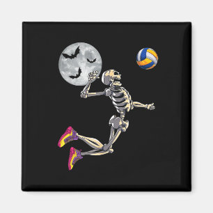 Skeleton spelen volleybal Happy Halloween Day Bo Magneet