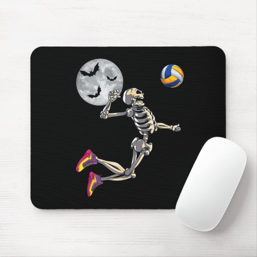 Skeleton spelen volleybal Happy Halloween Day Bo Muismat (Met muis)