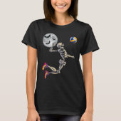 Skeleton spelen volleybal Happy Halloween Day Bo T-shirt (Voorkant)