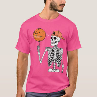 Skeleton Spinning Basketbal Halloween Kostuum Mann T-shirt
